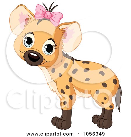Royalty-Free Vector Clip Art Illustration of an Adorable Baby Girl Hyena Standing by Pushkin