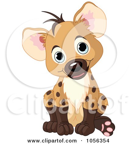 Royalty-Free Vector Clip Art Illustration of an Adorable Baby Boy Hyena Sitting by Pushkin