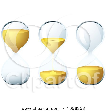 Royalty-Free Vector Clip Art Illustration of a Digital Collage Of 3d Egg Timer Hourglasses by michaeltravers
