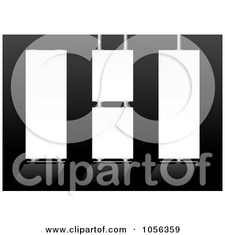 Royalty-Free Vector Clip Art Illustration of a Digital Collage Of Blank Vertical Signs On Black by michaeltravers