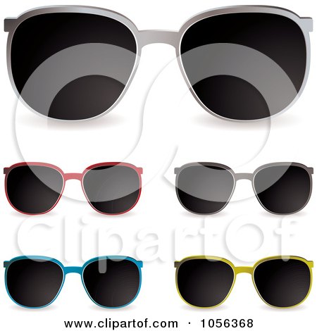 Royalty-Free Vector Clip Art Illustration of a Digital Collage Of Colorful Sunglasses by michaeltravers