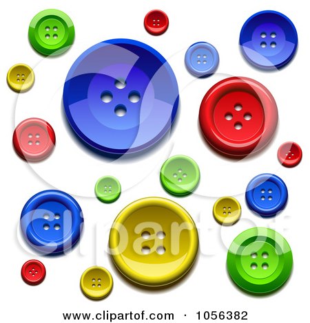 Royalty-Free Vector Clip Art Illustration of a Background Of Colorful Sewing Buttons by Oligo