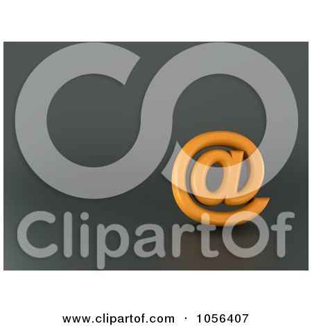 Royalty-Free CGI Clip Art Illustration of a 3d Orange Email Symbol On Gray by chrisroll