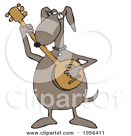 Royalty-Free Vector Clip Art Illustration of a Dog Playing A Banjo by djart