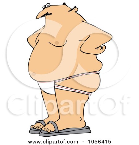 Royalty-Free Vector Clip Art Illustration of a Chubby Man Wearing A Jock Strap by djart