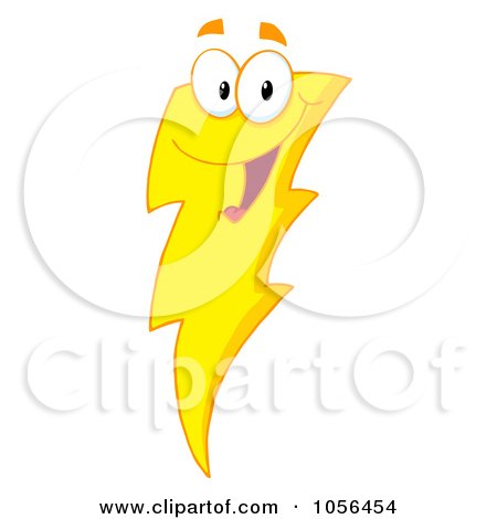 Royalty-Free Vector Clip Art Illustration of a Bolt Of Lightning Character by Hit Toon