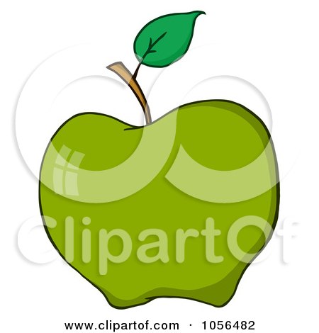 Royalty-Free Vector Clip Art Illustration of a Shiny Green Apple by Hit Toon