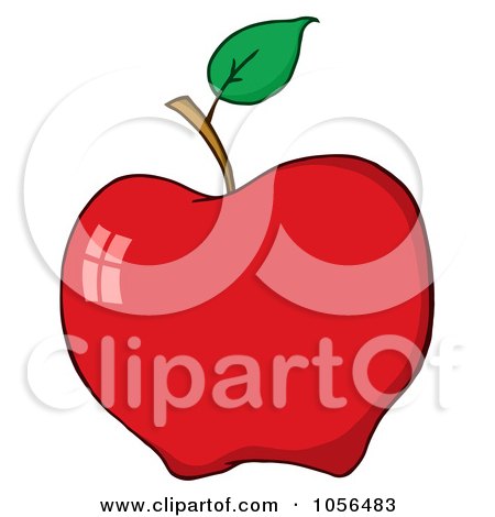 Royalty-Free Vector Clip Art Illustration of a Shiny Red Apple by Hit Toon