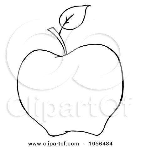 Royalty-Free Vector Clip Art Illustration of an Outlined Apple by Hit Toon