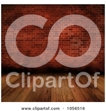 Royalty-Free CGI Clip Art Illustration of a Wooden Floor And Grungy Wall by KJ Pargeter