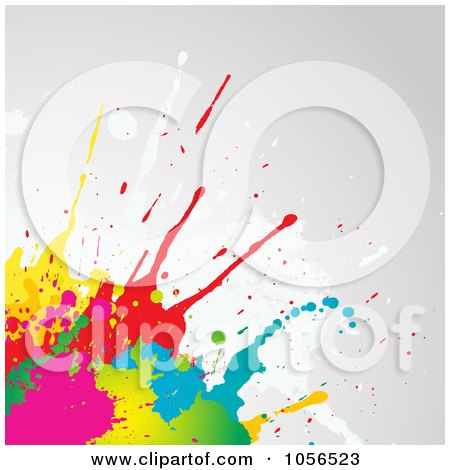 Royalty-Free Vector Clip Art Illustration of a Background Of Splatters On Gray by KJ Pargeter