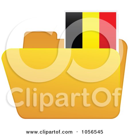 Royalty-Free Vector Clip Art Illustration of a Yellow Folder With A Belgium Flag Tab by Andrei Marincas
