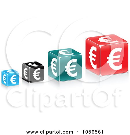Royalty-Free Vector Clip Art Illustration of a Digital Collage Of Euro Cubes by Andrei Marincas