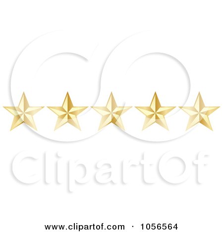 Royalty-Free Vector Clip Art Illustration of a Golden Five Star Rating Border by Andrei Marincas