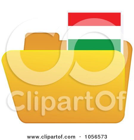 Royalty-Free Vector Clip Art Illustration of a Yellow Folder With A Hungary Flag Tab by Andrei Marincas