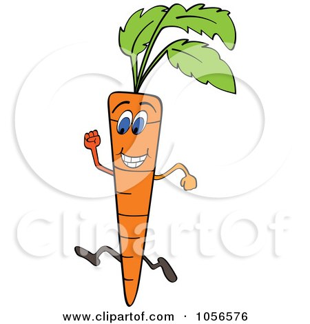 Royalty-Free Vector Clip Art Illustration of a Running Carrot by Andrei Marincas