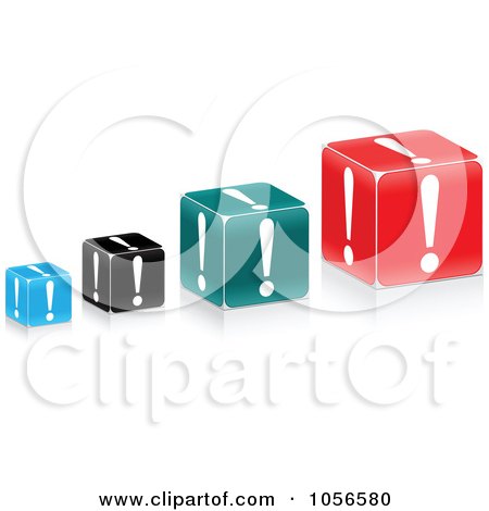 Royalty-Free Vector Clip Art Illustration of a Digital Collage Of Exclamation Point Cubes by Andrei Marincas