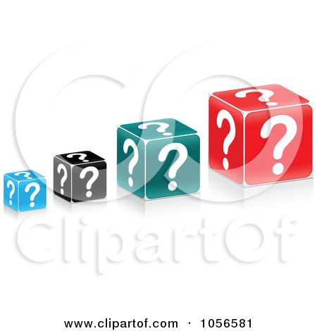 Royalty-Free Vector Clip Art Illustration of a Digital Collage Of Question Mark Cubes by Andrei Marincas