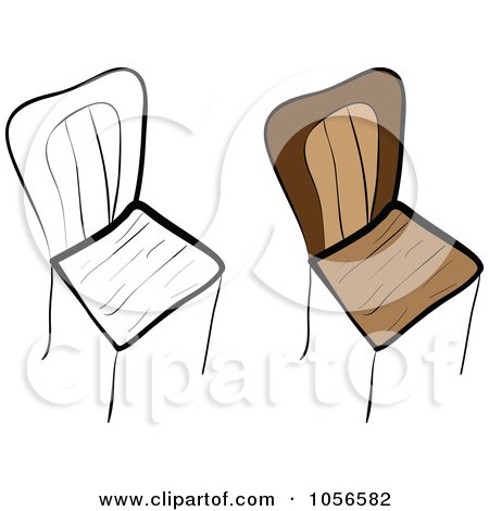 Royalty-Free Vector Clip Art Illustration of a Digital Collage Of Wooden Chairs by Andrei Marincas