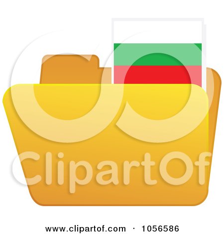 Royalty-Free Vector Clip Art Illustration of a Yellow Folder With A Bulgaria Flag Tab by Andrei Marincas