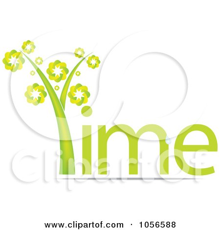 Royalty-Free Vector Clip Art Illustration of a Tree As The T In The Word Time by Andrei Marincas