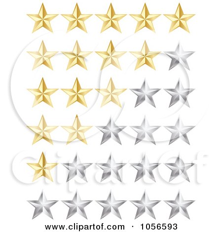 Royalty-Free Vector Clip Art Illustration of a Digital Collage Of Golden And Silver Rating Stars by Andrei Marincas