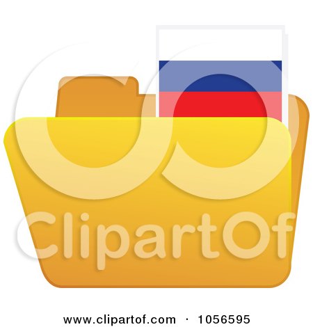 Royalty-Free Vector Clip Art Illustration of a Yellow Folder With A Russian Flag Tab by Andrei Marincas