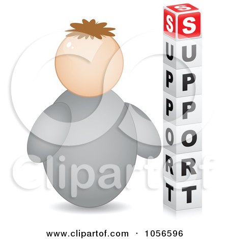 Royalty-Free Vector Clip Art Illustration of a 3d Avatar Man By Support Blocks by Andrei Marincas