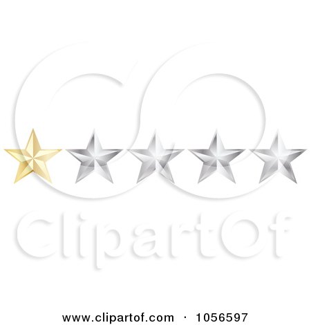 Royalty-Free Vector Clip Art Illustration of a Golden One Star Rating Border by Andrei Marincas