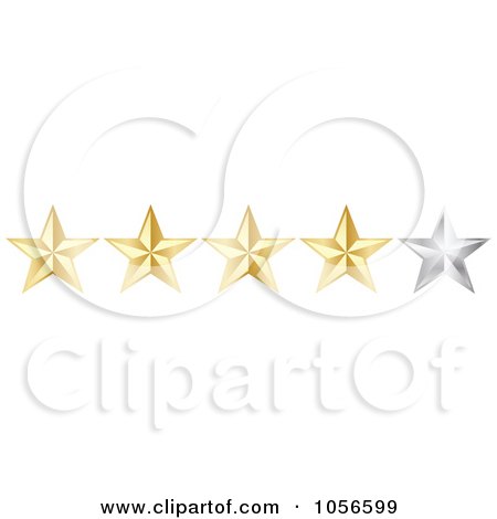 Royalty-Free Vector Clip Art Illustration of a Golden Four Star Rating Border by Andrei Marincas