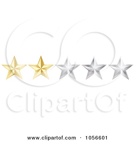 Royalty-Free Vector Clip Art Illustration of a Golden Two Star Rating Border by Andrei Marincas