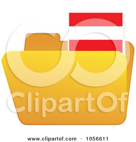 Royalty-Free Vector Clip Art Illustration of a Yellow Folder With An Austria Flag Tab by Andrei Marincas