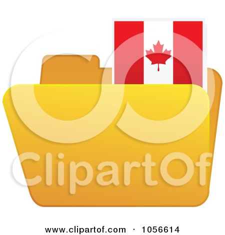 Royalty-Free Vector Clip Art Illustration of a Yellow Folder With A Canadian Flag Tab by Andrei Marincas