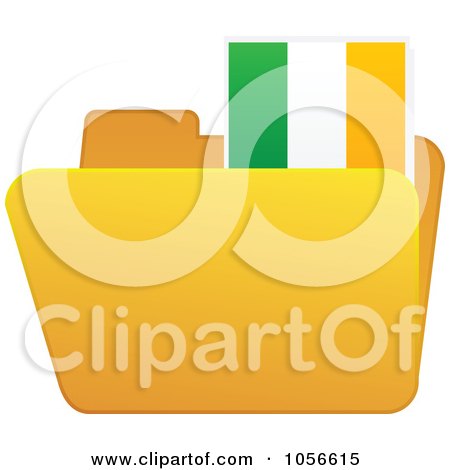 Royalty-Free Vector Clip Art Illustration of a Yellow Folder With An Irish Flag Tab by Andrei Marincas