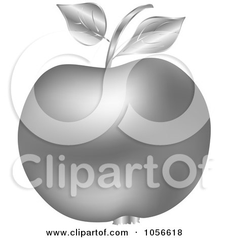 Royalty-Free Vector Clip Art Illustration of a 3d Silver Apple by Andrei Marincas