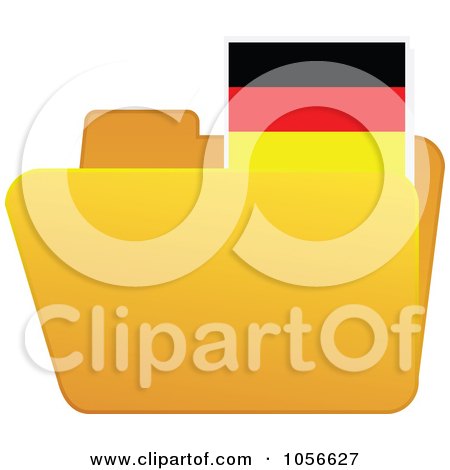 Royalty-Free Vector Clip Art Illustration of a Yellow Folder With A German Flag Tab by Andrei Marincas