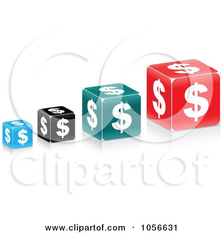 Royalty-Free Vector Clip Art Illustration of a Digital Collage Of Dollar Cubes by Andrei Marincas