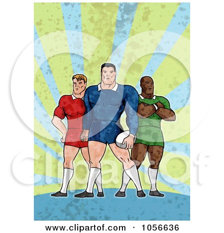 Royalty-Free Clip Art Illustration of Retro Rugby Players by patrimonio