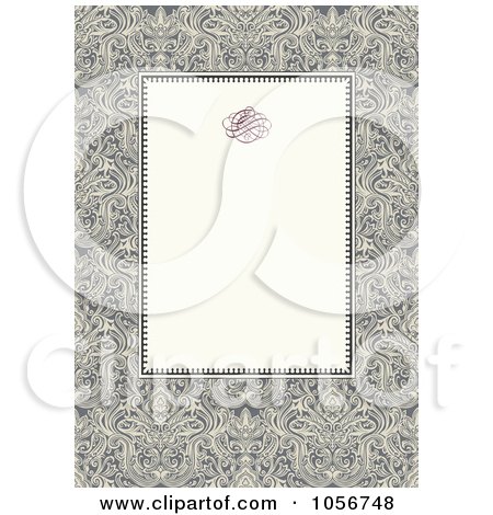 Royalty-Free Vector Clip Art Illustration of an Ornate Floral And Beige Invitation Or Background - 2 by BestVector