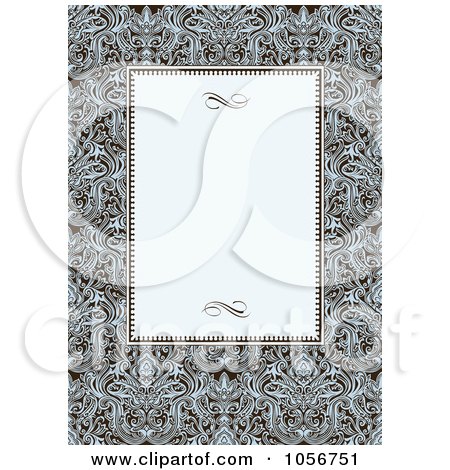 Royalty-Free Vector Clip Art Illustration of an Ornate Floral And Beige Invitation Or Background - 1 by BestVector