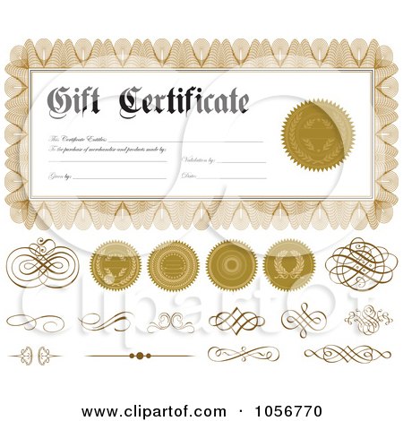 Royalty-Free Vector Clip Art Illustration of a Digital Collage Of Gift Certificate Design Elements - 3 by BestVector