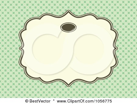 Royalty-Free Vector Clip Art Illustration of a Green Daisy Patterned Invitation Or Background With Copyspace by BestVector