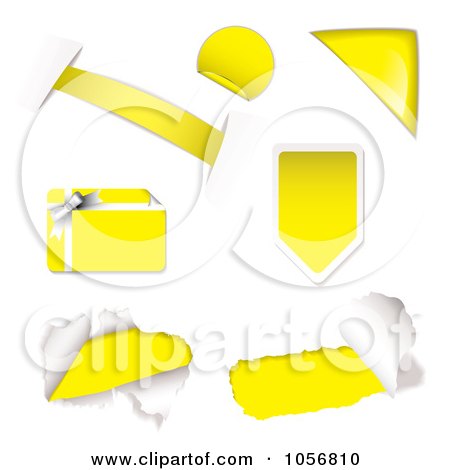 Royalty-Free Vector Clip Art Illustration of a Digital Collage Of Yellow Design Elements by michaeltravers