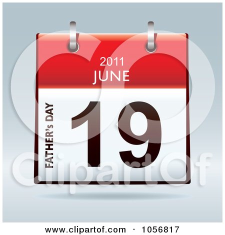 Royalty-Free Vector Clip Art Illustration of a 3d Father's Day June 19 2011 Flip Desk Calendar by michaeltravers