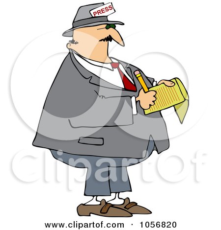 Royalty-Free Vector Clip Art Illustration of a News Reporter Taking Notes by djart