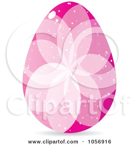 Royalty-Free Vector Clip Art Illustration of a Pink Crystal Floral Easter Egg by Andrei Marincas