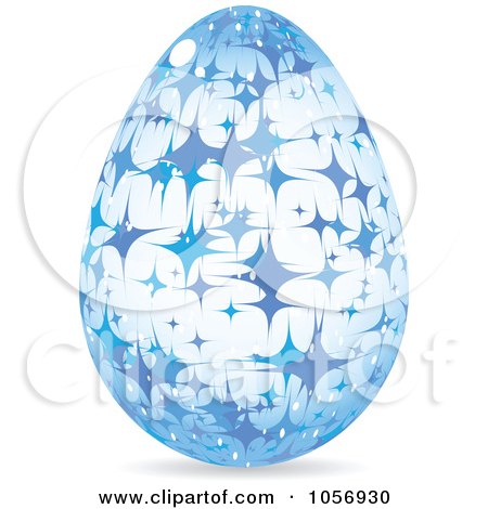 Royalty-Free Vector Clip Art Illustration of a Blue Sparkle Easter Egg by Andrei Marincas