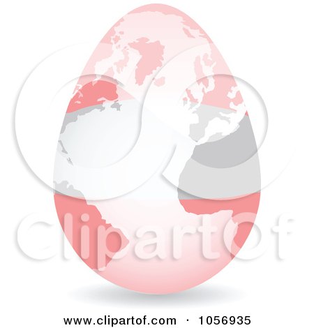 Royalty-Free Vector Clip Art Illustration of a 3d Austrian Flag Egg Globe With A Shadow by Andrei Marincas