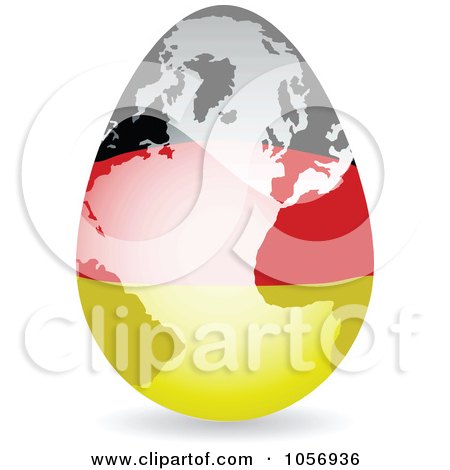 Royalty-Free Vector Clip Art Illustration of a 3d German Flag Egg Globe With A Shadow by Andrei Marincas