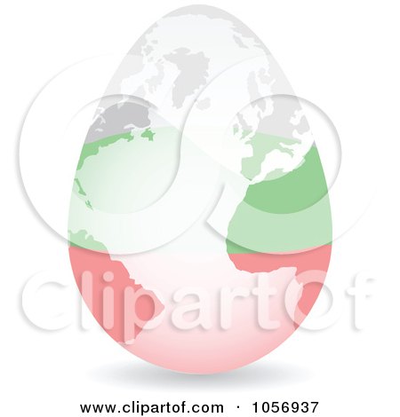 Royalty-Free Vector Clip Art Illustration of a 3d Bulgarian Flag Egg Globe With A Shadow by Andrei Marincas